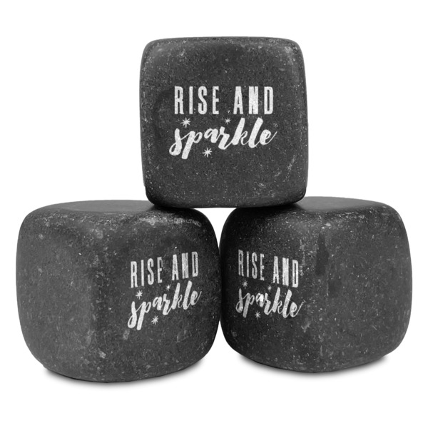 Custom Glitter / Sparkle Quotes and Sayings Whiskey Stone Set - Set of 3