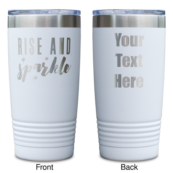 Glitter / Sparkle Quotes and Sayings White Polar Camel Tumbler - 20oz - Double Sided - Approval