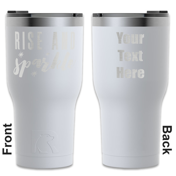 Custom Glitter / Sparkle Quotes and Sayings RTIC Tumbler - White - Engraved Front & Back (Personalized)