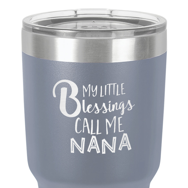 Grandparent Quotes and Sayings 30 oz Stainless Steel Ringneck Tumbler - Grey - Close Up