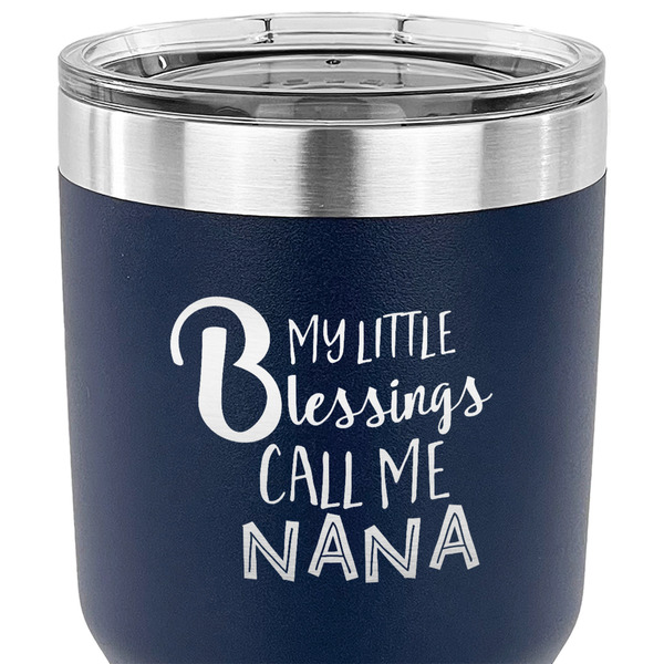 Grandparent Quotes and Sayings 30 oz Stainless Steel Ringneck Tumbler - Navy - CLOSE UP