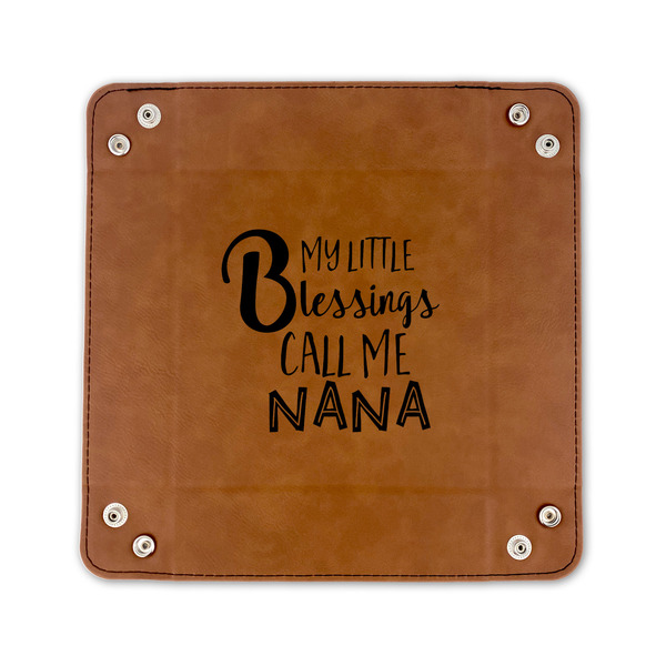 Grandparent Quotes and Sayings 6" x 6" Leatherette Snap Up Tray - FLAT FRONT