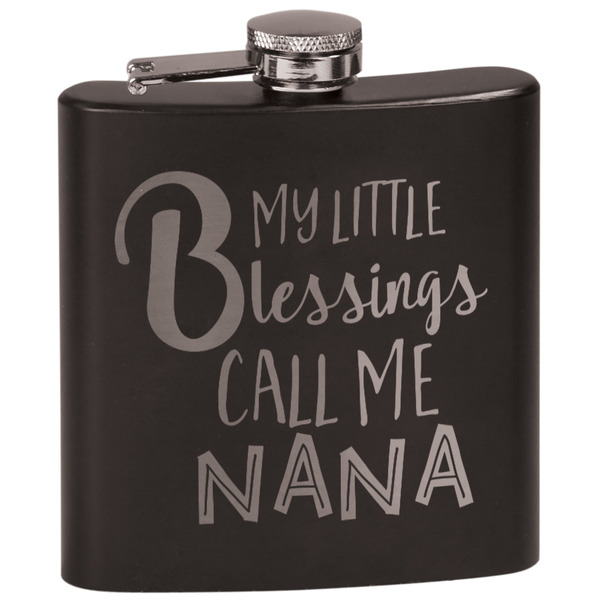 Custom Grandparent Quotes and Sayings Black Flask Set