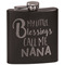 Grandparent Quotes and Sayings Black Flask - Engraved Front