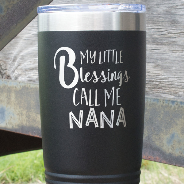 Grandparent Quotes and Sayings Black Polar Camel Tumbler - 20oz - Close Up