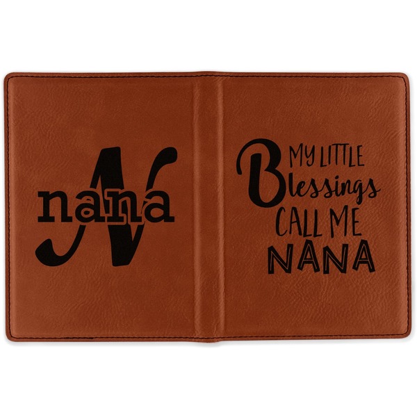 Grandparent Quotes and Sayings Cognac Leather Passport Holder Outside Double Sided - Apvl