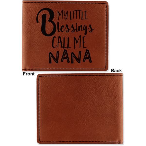 Grandparent Quotes and Sayings Cognac Leatherette Bifold Wallets - Front and Back Single Sided - Apvl