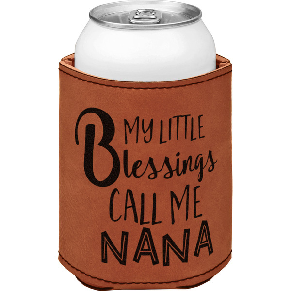 Grandparent Quotes and Sayings Cognac Leatherette Can Sleeve - Single Front