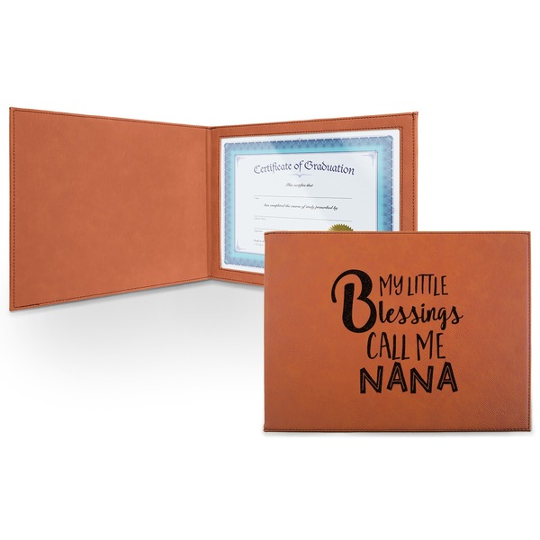 Custom Grandparent Quotes and Sayings Leatherette Certificate Holder - Front