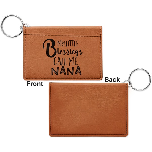 Grandparent Quotes and Sayings Cognac Leatherette Keychain ID Holders - Front Apvl