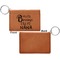 Grandparent Quotes and Sayings Cognac Leatherette Keychain ID Holders - Front Apvl