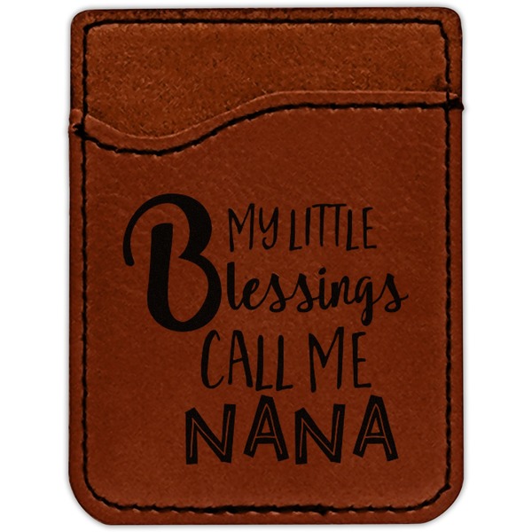Grandparent Quotes and Sayings Cognac Leatherette Phone Wallet close up
