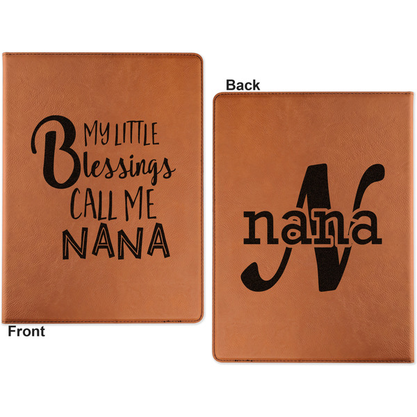 Grandparent Quotes and Sayings Cognac Leatherette Portfolios with Notepad - Large - Double Sided - Apvl