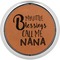 Grandparent Quotes and Sayings Cognac Leatherette Round Coasters w/ Silver Edge - Single