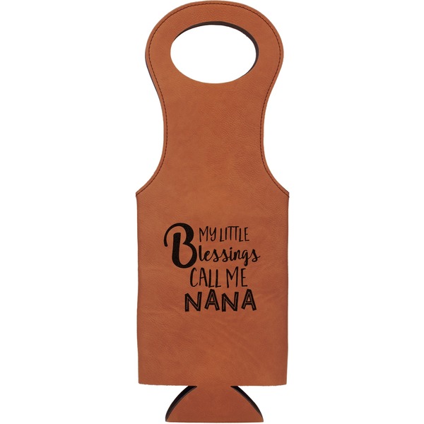 Custom Grandparent Quotes and Sayings Leatherette Wine Tote - Single Sided