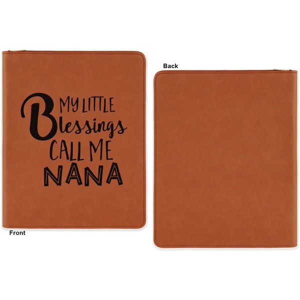Grandparent Quotes and Sayings Cognac Leatherette Zipper Portfolios with Notepad - Single Sided - Apvl