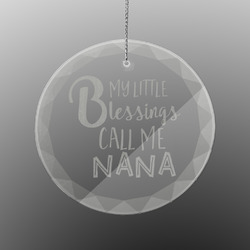 Grandparent Quotes and Sayings Engraved Glass Ornament - Round