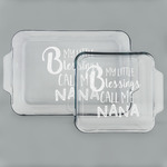 Grandparent Quotes and Sayings Set of Glass Baking & Cake Dish - 13in x 9in & 8in x 8in