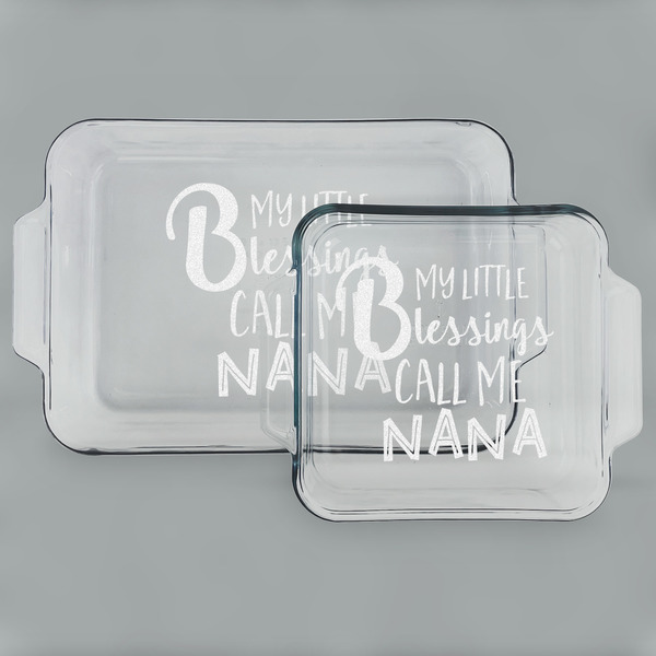 Custom Grandparent Quotes and Sayings Set of Glass Baking & Cake Dish - 13in x 9in & 8in x 8in