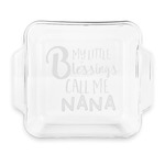 Grandparent Quotes and Sayings Glass Cake Dish with Truefit Lid - 8in x 8in