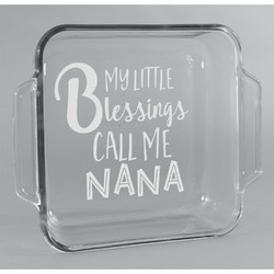 Grandparent Quotes and Sayings Glass Cake Dish - 8in x 8in
