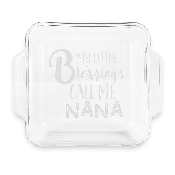 Custom Grandparent Quotes and Sayings Glass Cake Dish with Truefit Lid - 8in x 8in