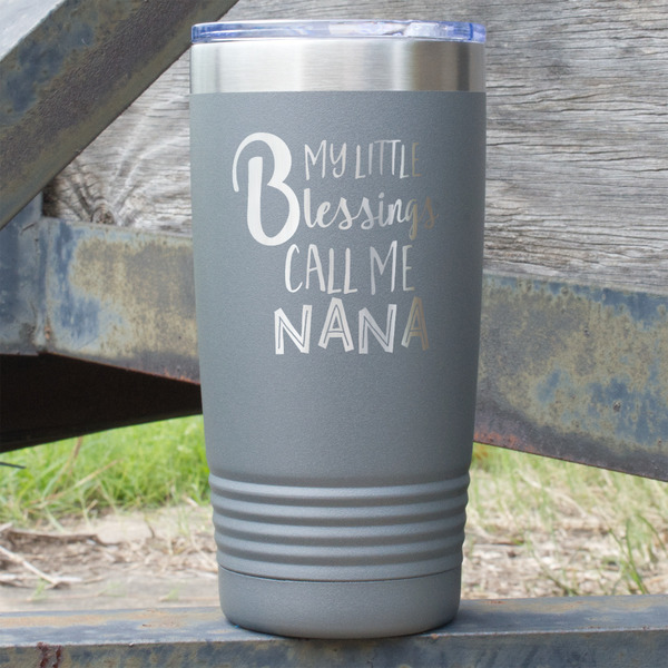 Custom Grandparent Quotes and Sayings 20 oz Stainless Steel Tumbler - Grey - Single Sided