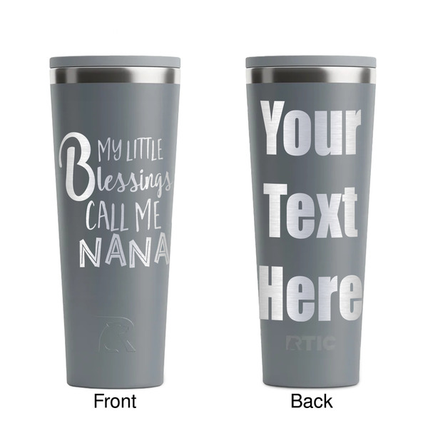 Grandparent Quotes and Sayings Grey RTIC Everyday Tumbler - 28 oz. - Front and Back