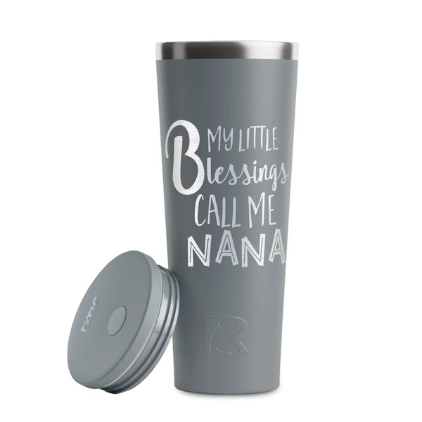 Grandparent Quotes and Sayings Grey RTIC Everyday Tumbler - 28 oz. - Lid Off