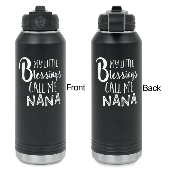 Grandparent Quotes and Sayings Laser Engraved Water Bottles - Front & Back Engraving - Front & Back View