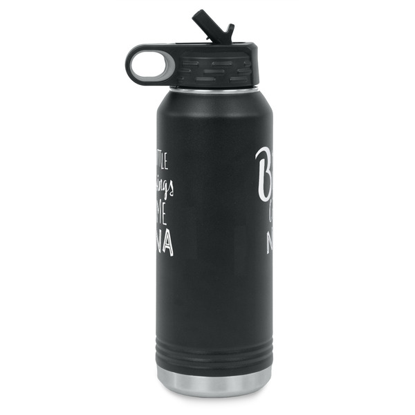 Grandparent Quotes and Sayings Laser Engraved Water Bottles - Front & Back Engraving - Side View