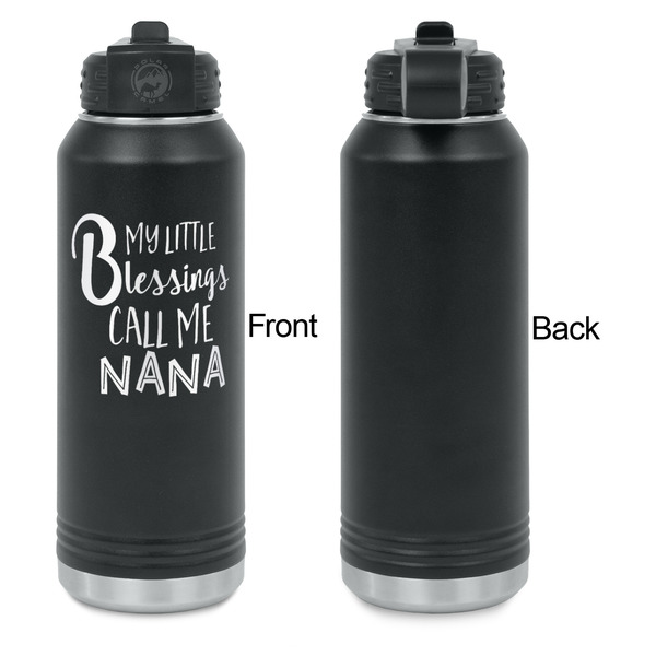 Grandparent Quotes and Sayings Laser Engraved Water Bottles - Front Engraving - Front & Back View