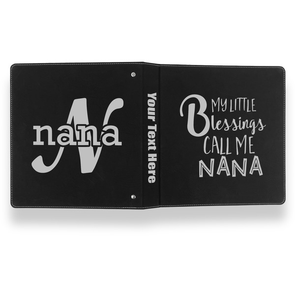 Grandparent Quotes and Sayings Leather Binder - 1" - Black- Back Spine Front View