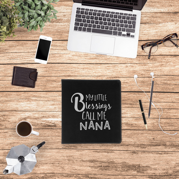 Grandparent Quotes and Sayings Leather Binder - 1" - Black - Lifestyle