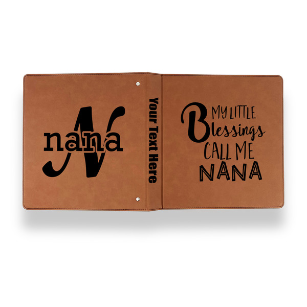 Grandparent Quotes and Sayings Leather Binder - 1" - Rawhide - Back Spine Front View