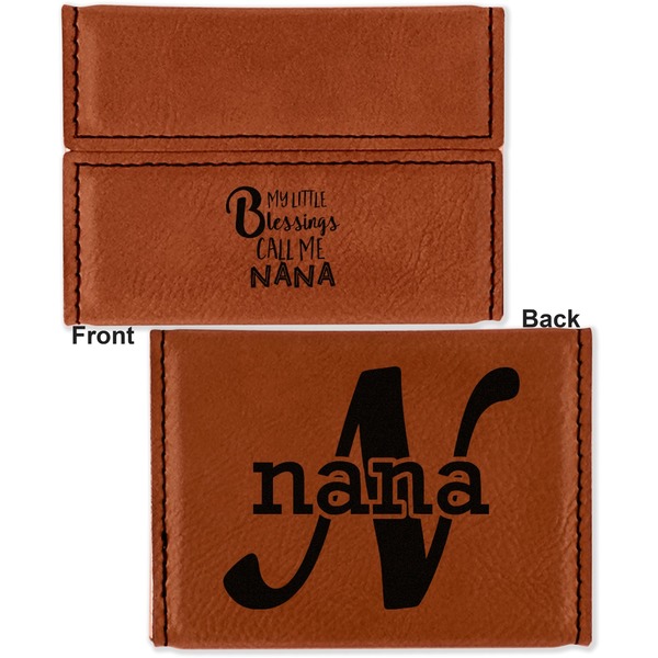 Grandparent Quotes and Sayings Leather Business Card Holder - Front Back