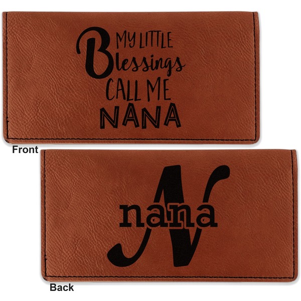 Grandparent Quotes and Sayings Leather Checkbook Holder Front and Back