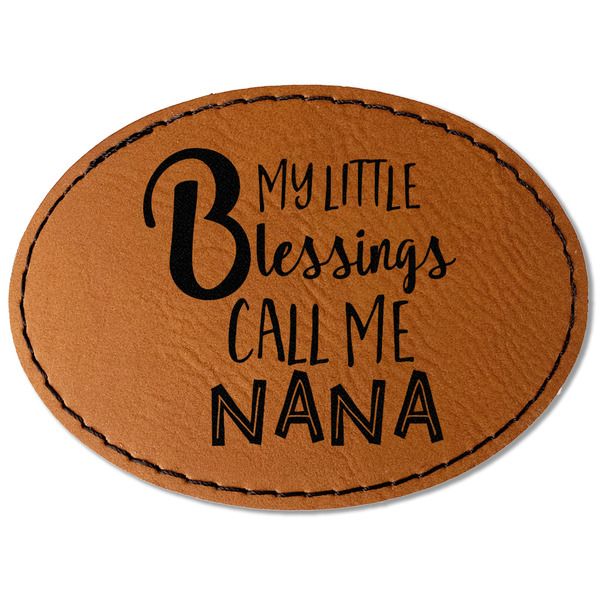 Custom Grandparent Quotes and Sayings Faux Leather Iron On Patch - Oval