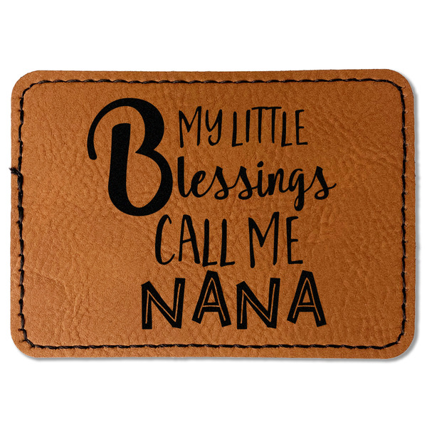 Custom Grandparent Quotes and Sayings Faux Leather Iron On Patch - Rectangle