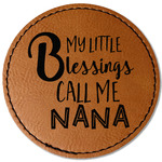 Grandparent Quotes and Sayings Faux Leather Iron On Patch - Round