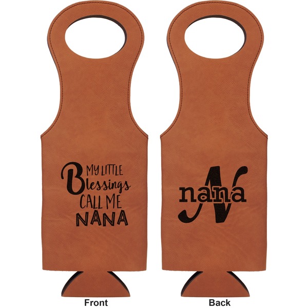 Grandparent Quotes and Sayings Leatherette Wine Tote Double Sided - Front and Back