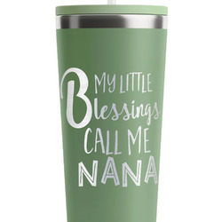 Grandparent Quotes and Sayings RTIC Everyday Tumbler with Straw - 28oz - Light Green - Single-Sided