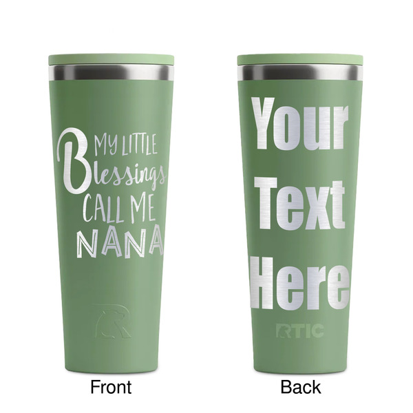 Grandparent Quotes and Sayings Light Green RTIC Everyday Tumbler - 28 oz. - Front and Back