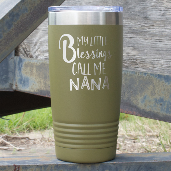Custom Grandparent Quotes and Sayings 20 oz Stainless Steel Tumbler - Olive - Single Sided