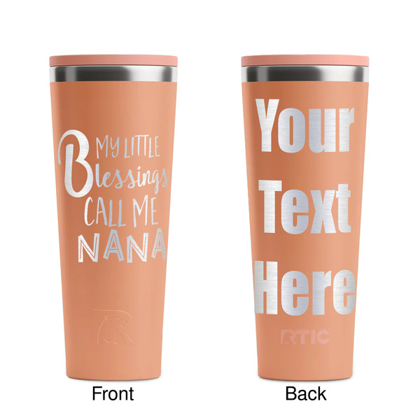 Grandparent Quotes and Sayings Peach RTIC Everyday Tumbler - 28 oz. - Front and Back