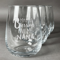 Grandparent Quotes and Sayings Stemless Wine Glasses (Set of 4)