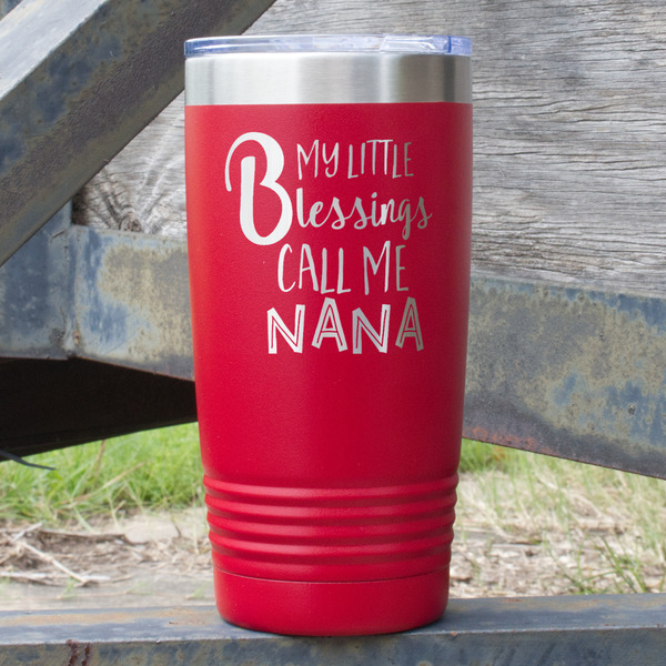 Custom Grandparent Quotes and Sayings 20 oz Stainless Steel Tumbler - Red - Single Sided