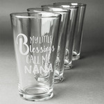 Grandparent Quotes and Sayings Pint Glasses - Engraved (Set of 4)