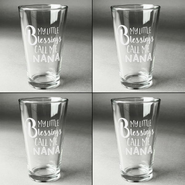 Grandparent Quotes and Sayings Set of Four Engraved Beer Glasses - Individual View