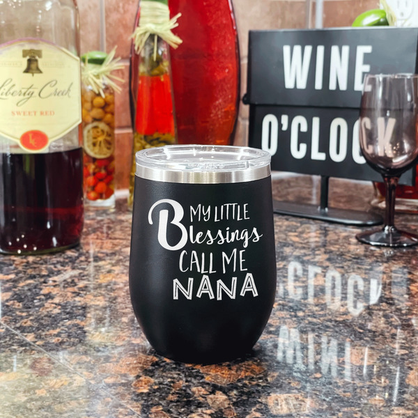 Grandparent Quotes and Sayings Stainless Wine Tumblers - Black - Single Sided - In Context